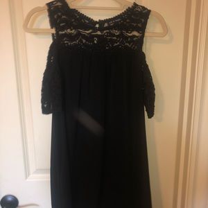 cold shoulder black dress